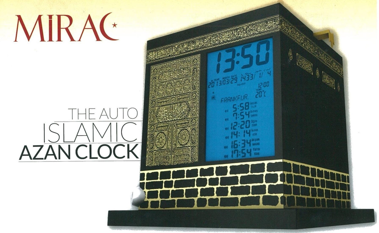 MIRAC KAABA Azan Gebetsuhr / Mirac Kaabe Ezan Saati 2000 Sehirli (4er Pack Batterien AA Geschenkt) - Dreamduft