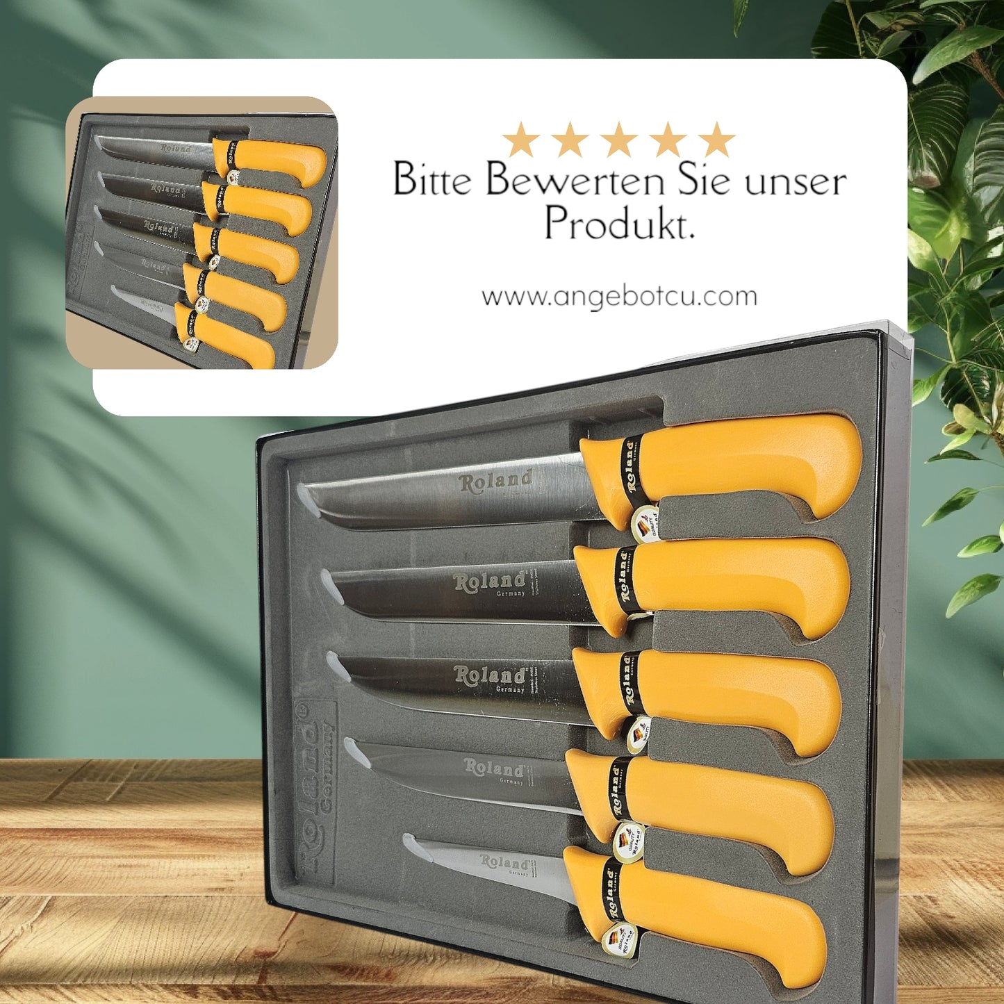 Metzger Messer Set 5tlg. in Gelb Roland Germany Metzgermesser Set 5tlg. (Neues Model mit Inox Edelstahl) - Dreamduft