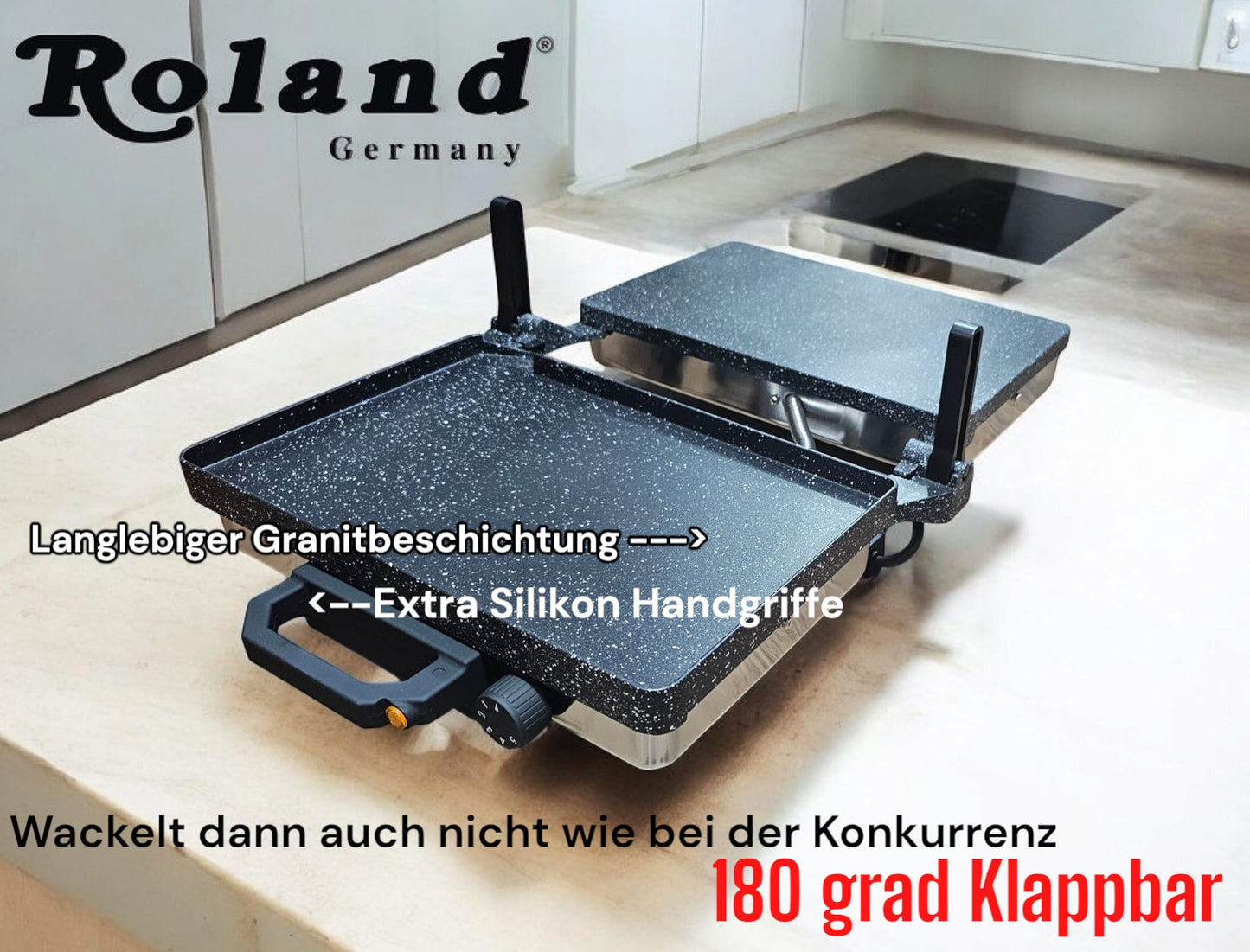 Roland Mulitgrill Lahmacun Maschine Toaster Sandwichmaker (mit oder ohne Kasserolle frei wählbar)