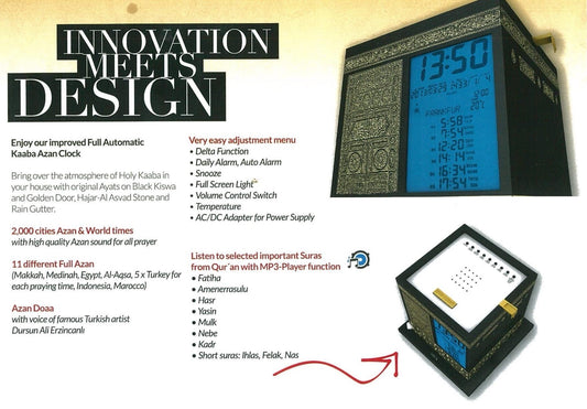 MIRAC KAABA Azan Gebetsuhr / Mirac Kaabe Ezan Saati 2000 Sehirli (4er Pack Batterien AA Geschenkt) - Dreamduft